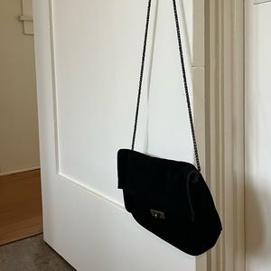 Free people shoulder baguette black purse